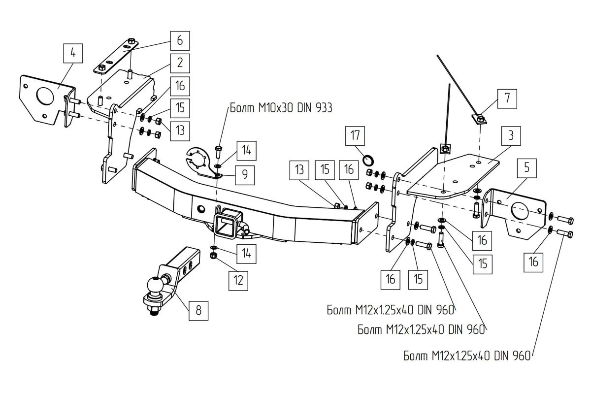 Фаркоп TowRus для GAC GS8 2021- Арт. 109183 109183 в Краснодар