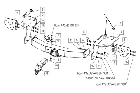 Фаркоп TowRus для GAC GS8 2021- Арт. 109183 109183 в Краснодар