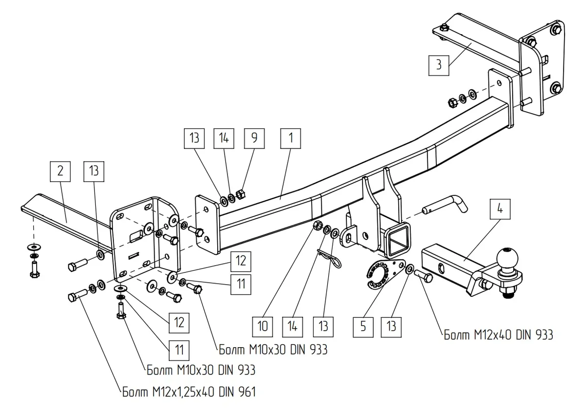 Фаркоп TowRus для Volkswagen Teramont 2017-2022  269092 в Краснодар