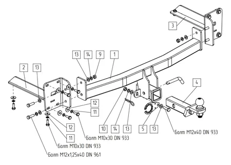 Фаркоп TowRus для Volkswagen Teramont 2022-  269092 в Краснодар
