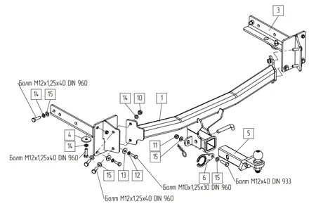 Фаркоп TowRus для LiXiang L6 2024- Арт. 288194 288194 в Краснодар